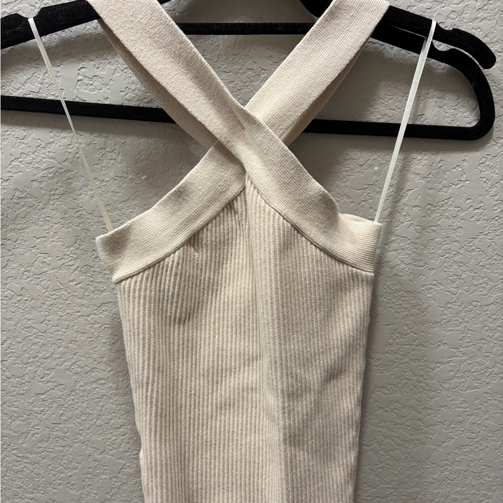 House of Harlow 1960 Beige Ribbed Knit Top - Picture 5 of 5